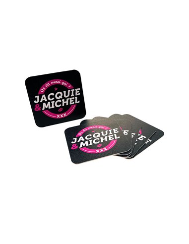 6 sous-verre Jacquie et Michel