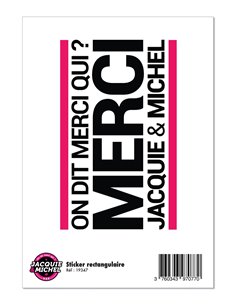 Grand sticker J&M rectangle blanc