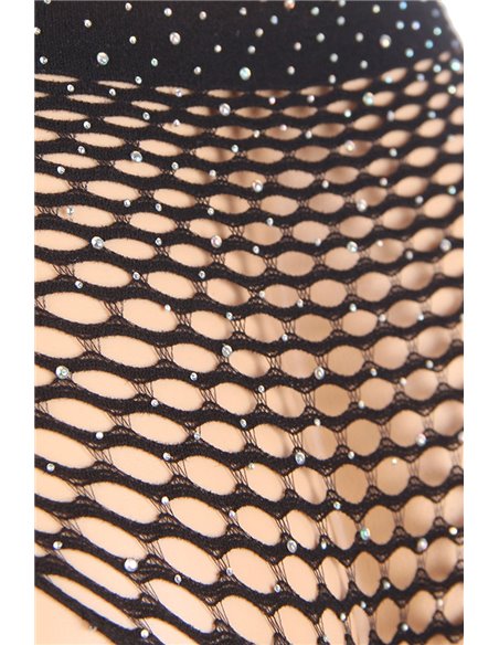 Ensemble 2 pièces résille et strass - Paris Hollywood