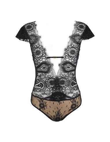 Body tulle et dentelle noir V-9900 - Axami