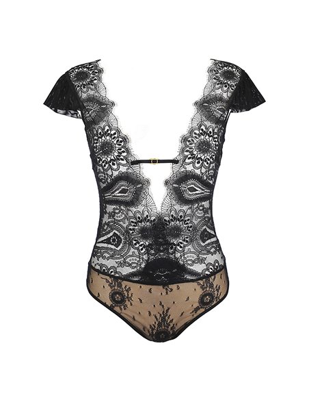 Body tulle et dentelle noir V-9900 - Axami