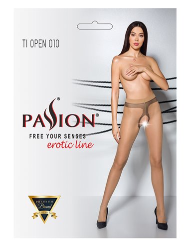 Collants ouverts TI010 20 deniers - beige