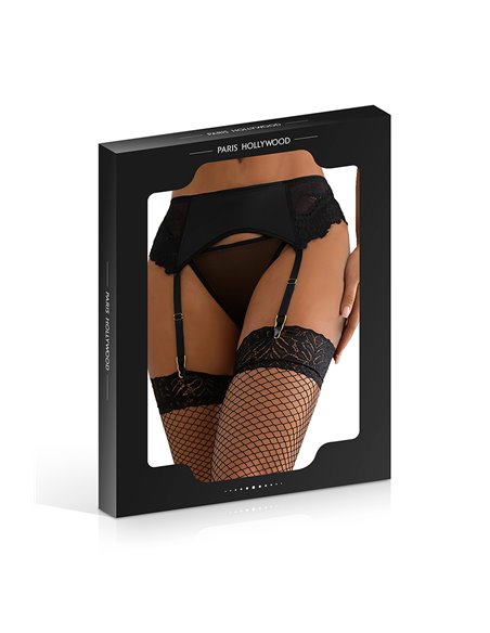 Porte-jarretelles en dentelle avec string noir