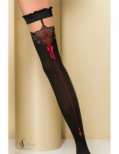 Bas autofixants ST100 Noir et rouge