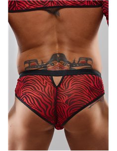 Slip type brésilien zébré rouge et noir - Regnes 2