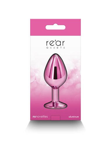 Plug bijou aluminium chromé rose M