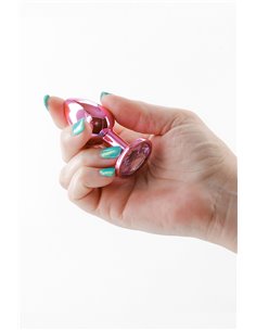 Plug bijou aluminium chromé rose S 2