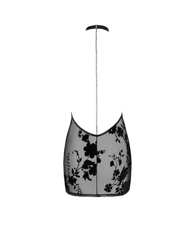 Mini robe dos nu Mythos F313 tulle floqué