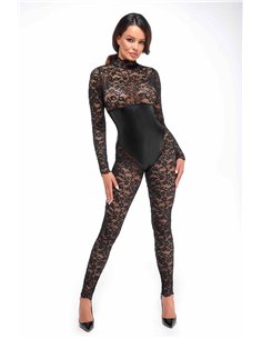 Combinaison corset Enigma F299 dentelle et wetlook 2
