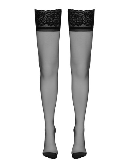 Bas autofixants couture noir 1 - Cotelli Legwear