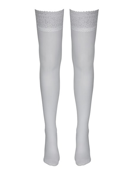 Bas autofixants blanc - Cotelli Legwear