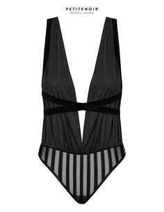 Body fendu tulle et rayures 2