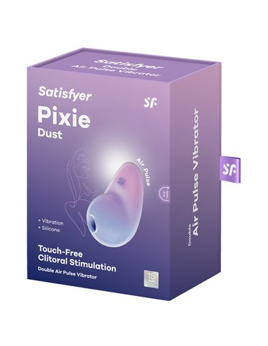 Stimulateur Pixie Dust air pulsé et vibrations - rose et violet