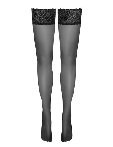 Bas autofixants noir Hold up - Cotelli Legwear