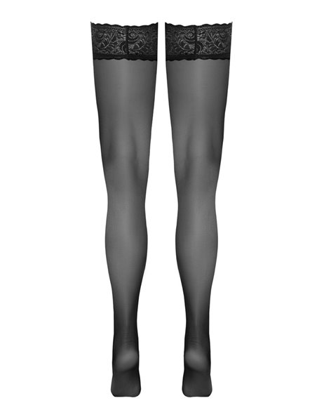 Bas autofixants noir Hold up - Cotelli Legwear