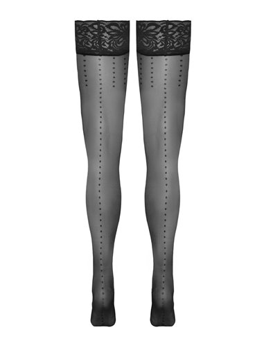 Bas autofixants noir Hold up 2 - Cotelli Legwear