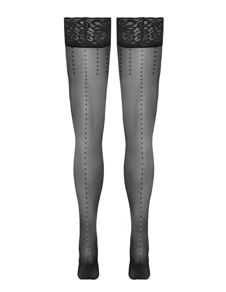 Bas autofixants noir Hold up 2 - Cotelli Legwear