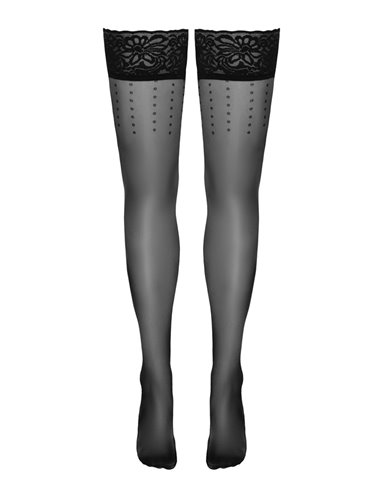Bas autofixants noir Hold up 2 - Cotelli Legwear