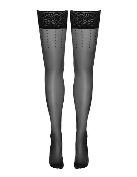 Bas autofixants noir Hold up 2 - Cotelli Legwear