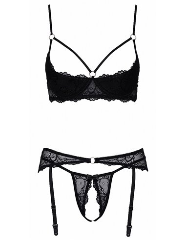 Ensemble lingerie ouverte noir - Cotelli Lingerie