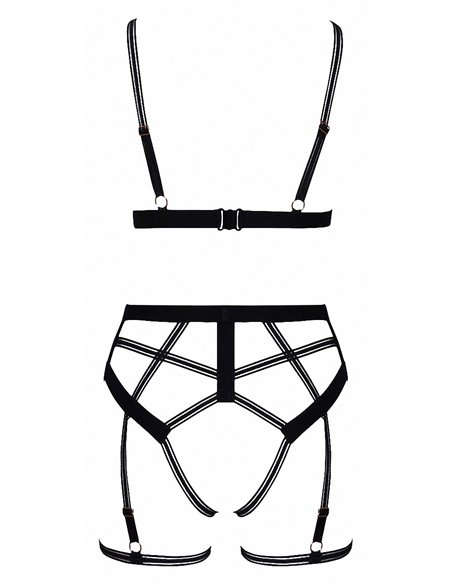 Set lingerie BDSM harnais noir - Cotelli Lingerie