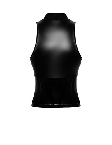 Top zippé Glam F324 vinyle et wetlook