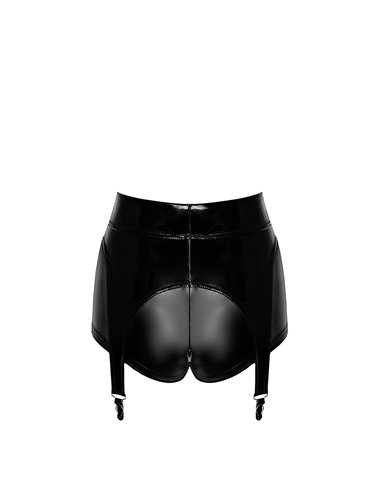 Short à jarretelles Glam F325 vinyle et wetlook