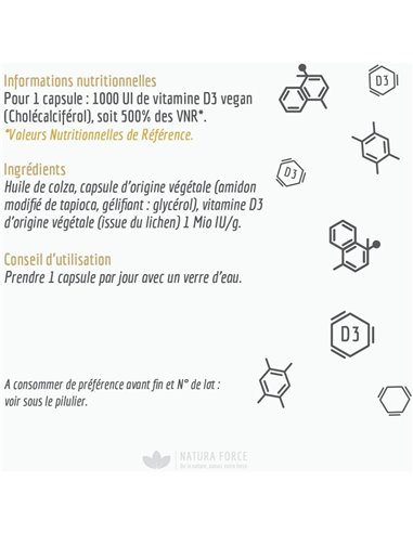 Vitamine D3 - capsules - Natura Force