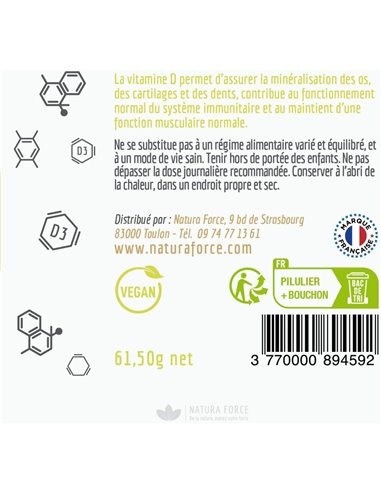 Vitamine D3 - capsules - Natura Force