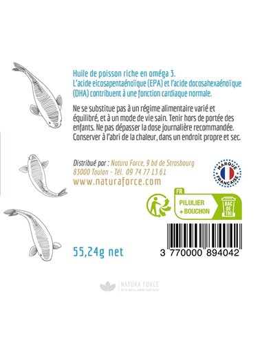 Huile de poisson Oméga 3 - capsules - Natura Force