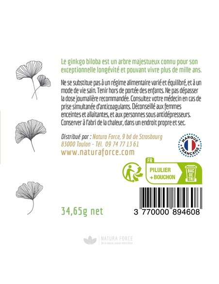 Ginkgo Biloba- gélules - Natura Force