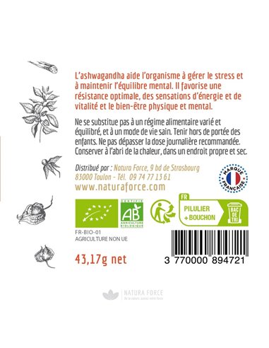 Ashwagandha Bio - gélules - Natura Force