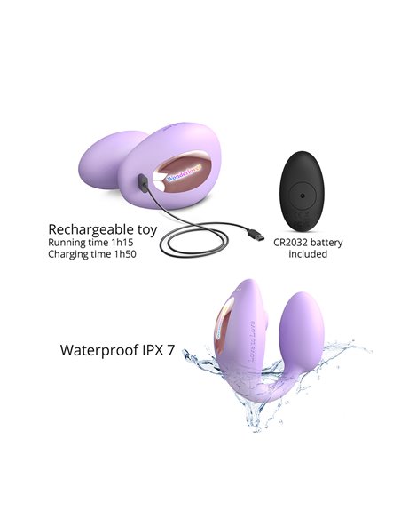 Double stimulateur Wonderlover mauve - Love to Love