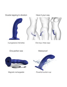 Vibro Tapping dildo wave bleu - Strap on Me 2