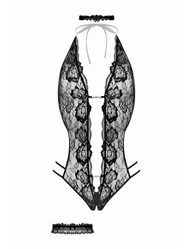 Ensemble body ouvert Renee noir - Christine