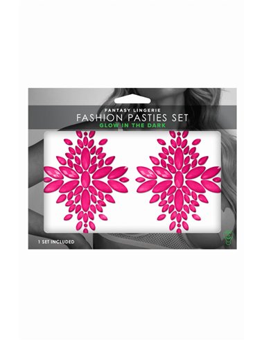 Cache-tétons fashion rose phosphorescent - Glow