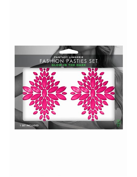 Cache-tétons fashion rose phosphorescent - Glow