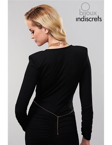 Collier en chainettes métalliques dorées