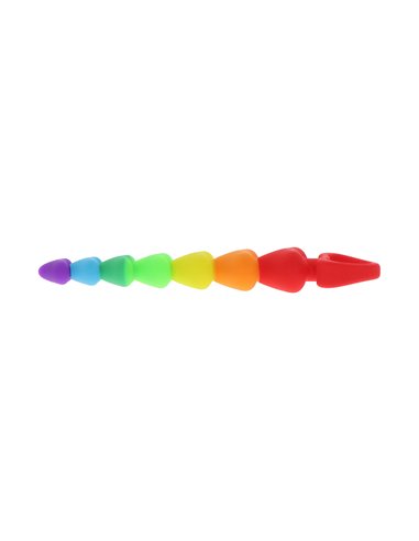 Stimulateur anal Rainbow Heart Beads - Toyjoy