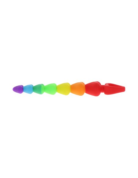 Stimulateur anal Rainbow Heart Beads - Toyjoy
