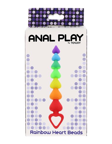Stimulateur anal Rainbow Heart Beads - Toyjoy