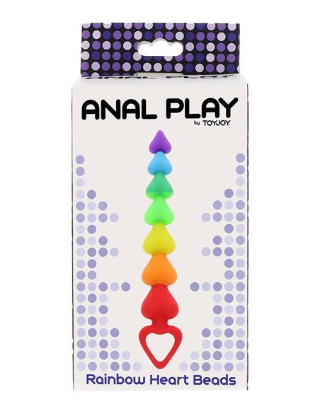 Stimulateur anal Rainbow Heart Beads - Toyjoy