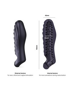 Gaine de pénis 3 en 1 Ryzer Black Plum - Man Wan 2