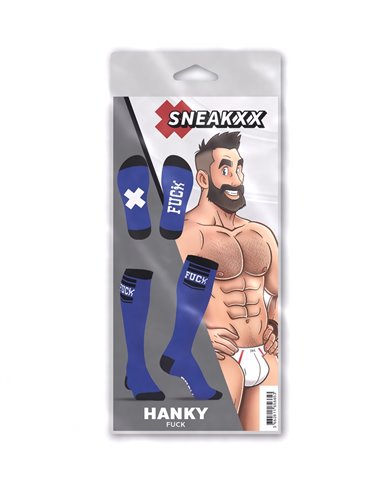 Chaussettes Hautes HANKY FUCK SneakXX Bleues