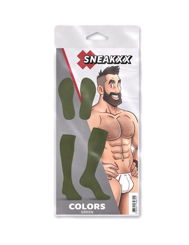 Chaussettes Hautes COLORS SneakXX Vert Kaki