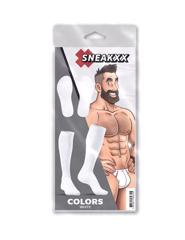 Chaussettes Hautes COLORS SneakXX Blanches