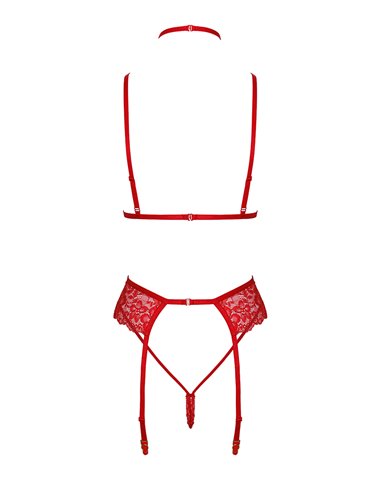 Ensemble 5 pièces Bondage Red Lace Kiss 243 - Kissable