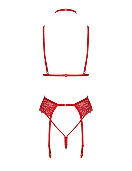 Ensemble 5 pièces Bondage Red Lace Kiss 243 - Kissable
