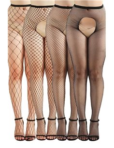 Pack 4 collants ouverts résille