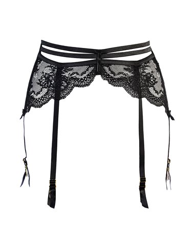 Porte-jarretelles tulle et dentelle noir V-10712 - Axami